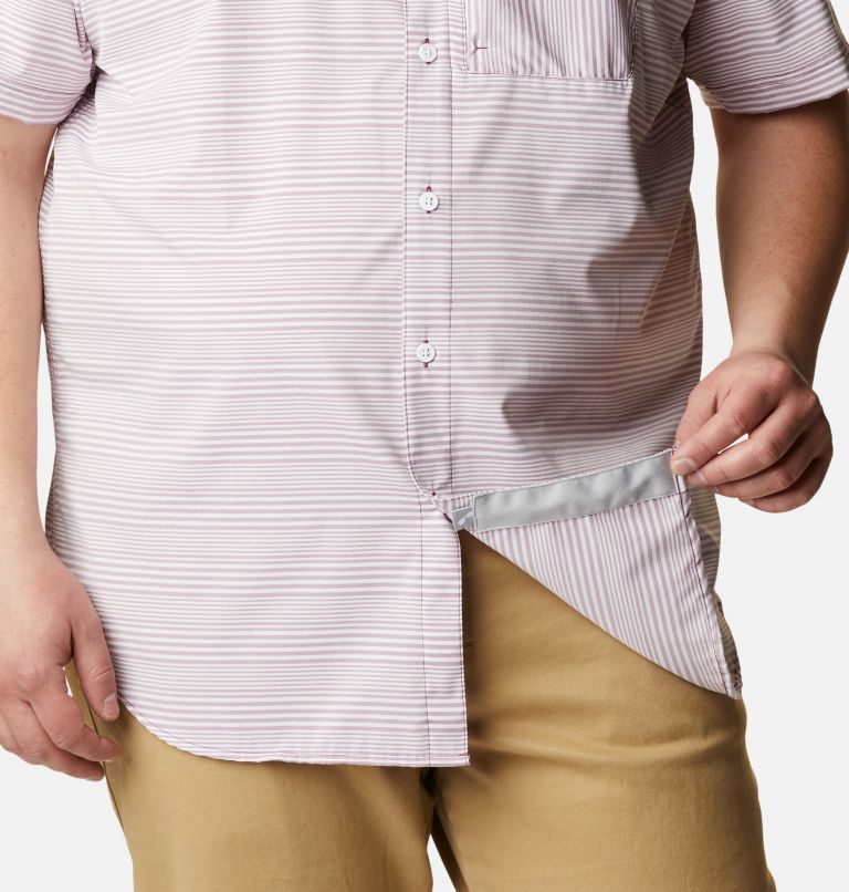 Men's Columbia Twisted Creek III Short Sleeve Shirts Stripe | Plus Size CA-KC58L